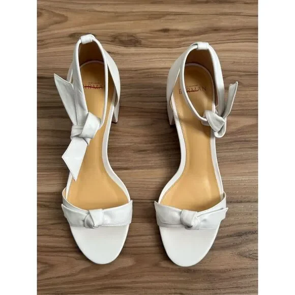 Alexandre Birman Womens Clarita Block Heel Leather Sandals White Size 39 - Picture 8 of 11